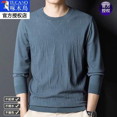 啄木鸟男士长袖T恤春秋季休闲针