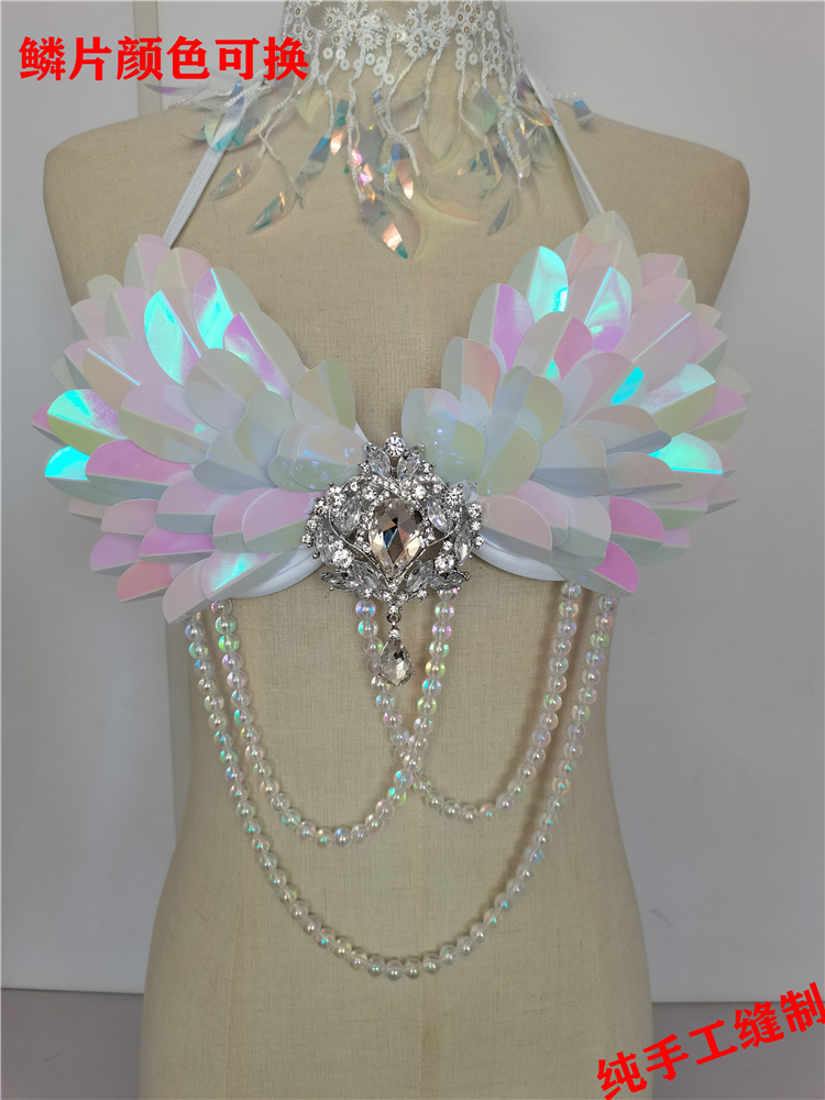 美人魚亮片貝殼比基尼上衣文胸