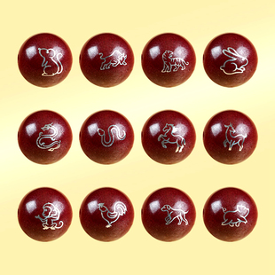 原创紫金砂镶银十二生肖散珠串珠朱砂镶嵌国风本命年手串饰品配件