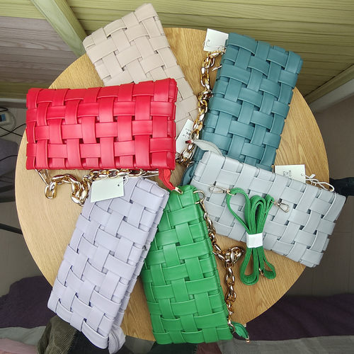 手工编织包手提包斜挎包女高级小方包链条包单肩包手机妈妈零钱包