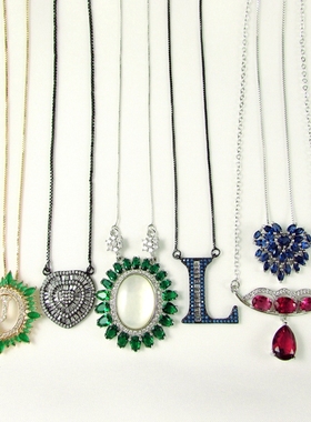 微镶锆石桃心花朵锁骨链流行首饰