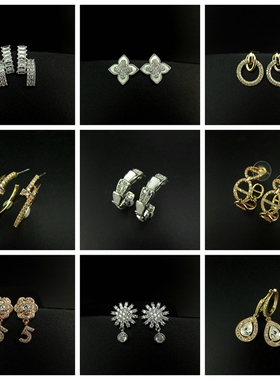 时尚流行首饰饰品微镶锆石花朵星星水滴女士耳环耳坠 211114