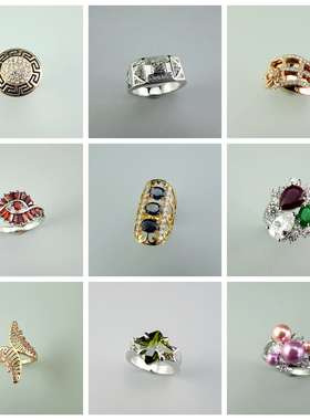 彩色锆石水钻女小巧女戒指指环