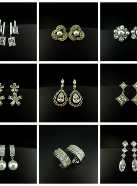 时尚气质百搭设计感防过敏925银针微镶锆石女耳环耳坠 240526