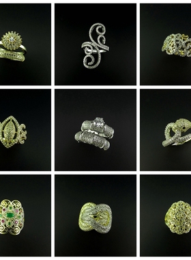 时尚流行微镶锆石夸张女士戒指