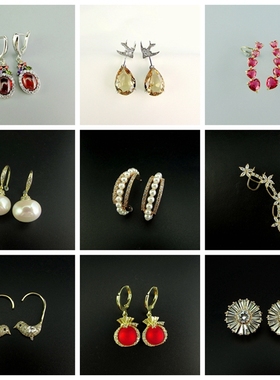 时尚流行首饰饰品微镶锆石花朵桃心水滴女士耳环耳坠 220925