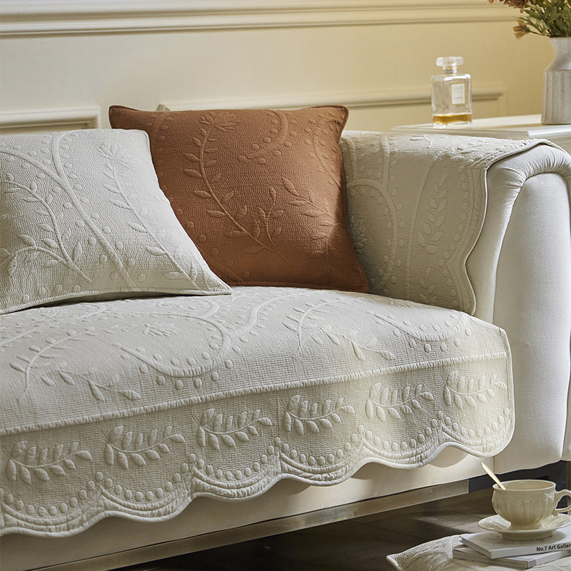 法式复古全棉四季沙发垫防滑通用皮沙发套罩纯棉坐垫子盖布巾靠背