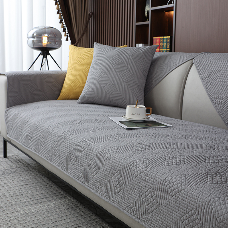 北欧简约沙发垫四季通用防滑纯棉现代皮沙发套罩夏季盖布巾座垫子