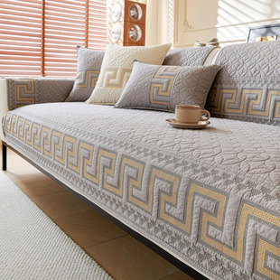 全棉防滑沙發墊四季 坐墊子純棉實木全包沙發套罩蓋布巾 通用新中式