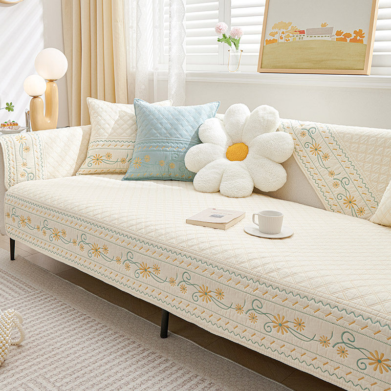 奶油色纯棉沙发垫四季通用2023新款防滑坐垫子全棉沙发套罩巾盖布,3C数码配件,USB多功能数码宝,淘宝优惠券,粉丝福利购,淘宝优惠卷