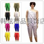 可定做加肥跳舞中裤 男女款 舞台演出服唱歌闪动亮片五分七分裤 潮男