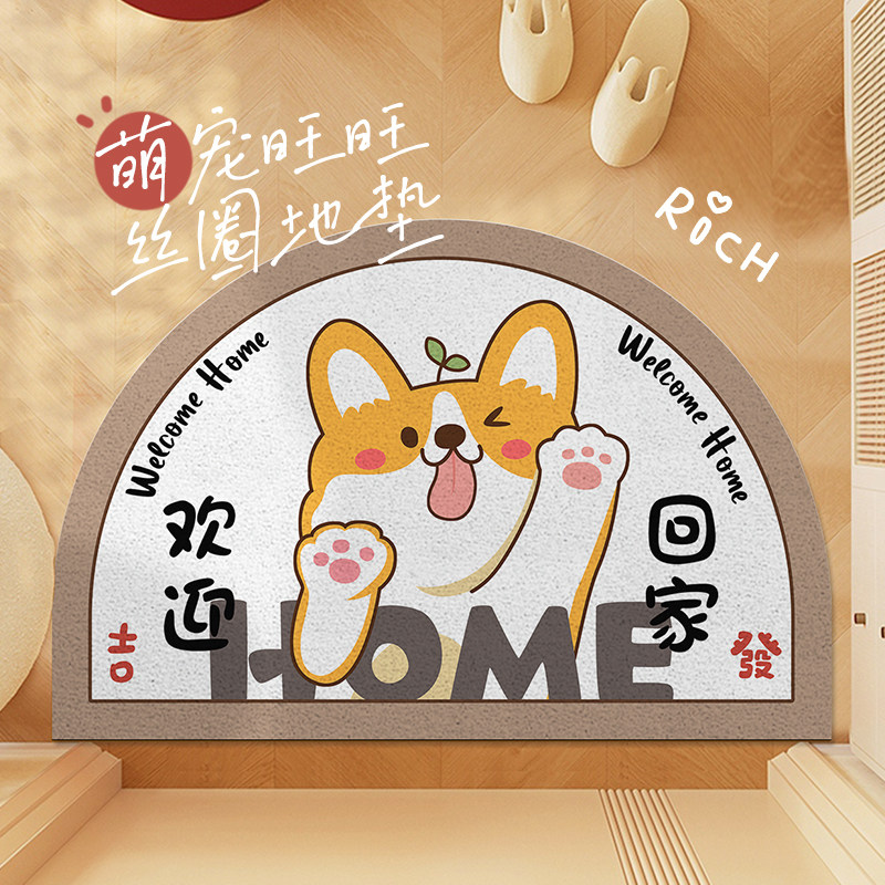 新疆包邮入户门丝圈门垫进门脚垫玄关家用垫门内门外防滑垫卡通创