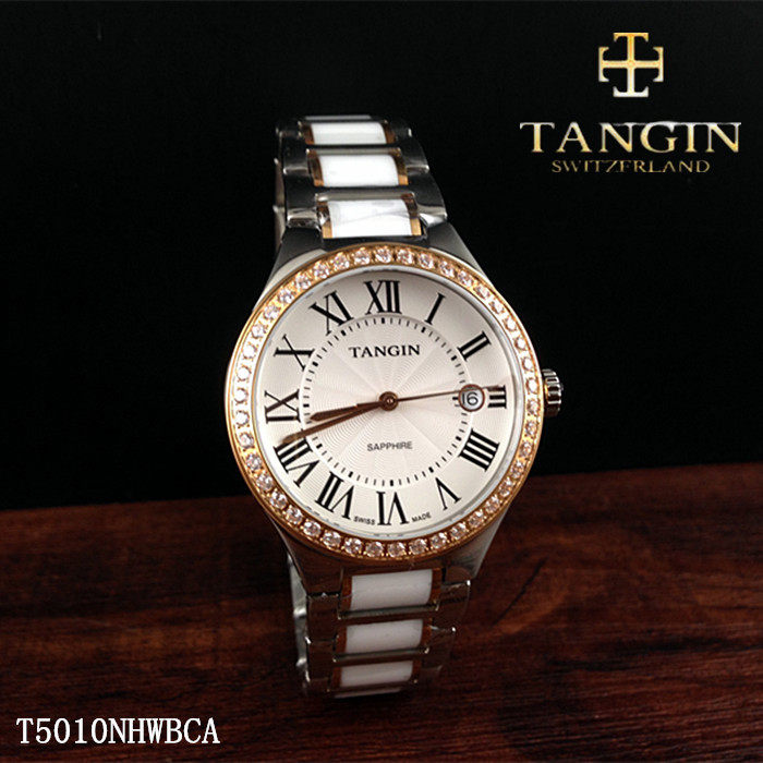 tangin天珺手表 女表正品陶瓷玻璃女士石英表T5010NHWBCA中性5010
