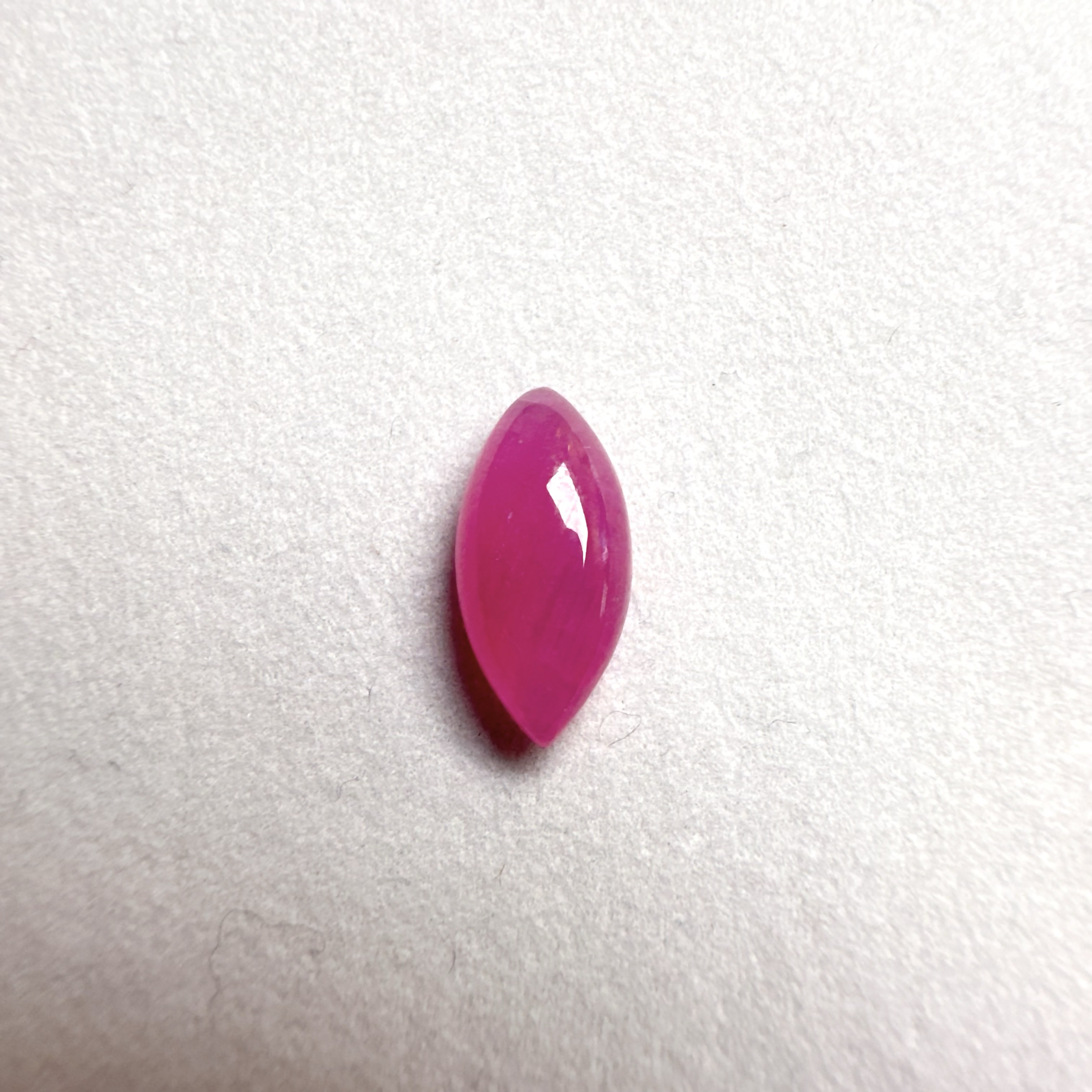 汇美宝矿无烧红宝石裸石4.18ct天然马目蛋面7*14mm戒指面吊坠素面