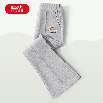 红豆童装女童裤子春秋款2025新款喇叭裤女孩长裤儿童透气休闲裤PC