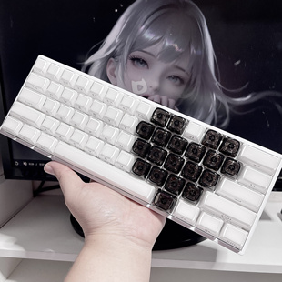 XVX水晶果冻键帽 60he键帽80he键帽 通用键帽玫瑰泡爱心双拼