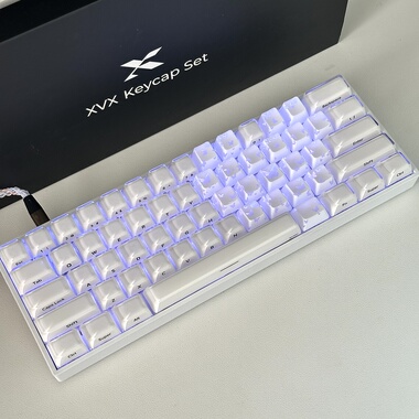 XVX水晶果冻2.0键帽爱心键帽机械键盘帽PC加厚白色MDA高度wooting