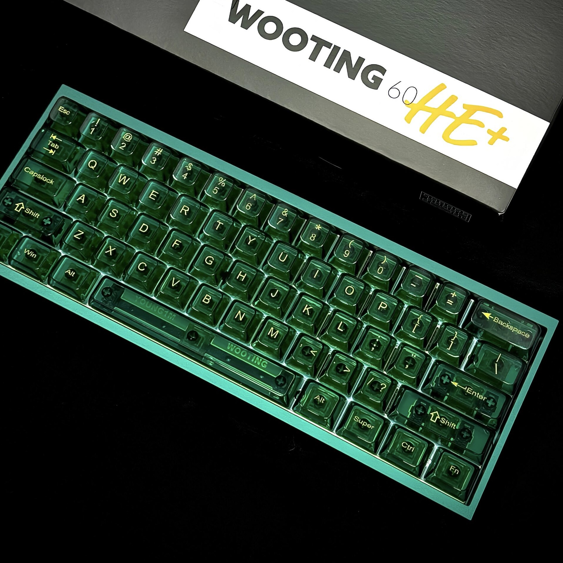 绿键帽全套PC材质原厂适配Wooting60 80小蜜蜂made68pro通用键帽