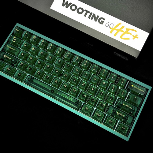绿键帽全套PC材质原厂适配Wooting60 80小蜜蜂made68pro通用键帽