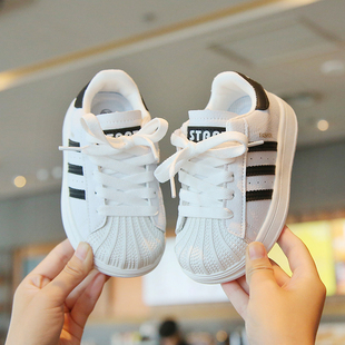 二棉冬季 女宝宝鞋 婴儿小白鞋 12个月1一3岁贝壳头板鞋 子春秋男童6