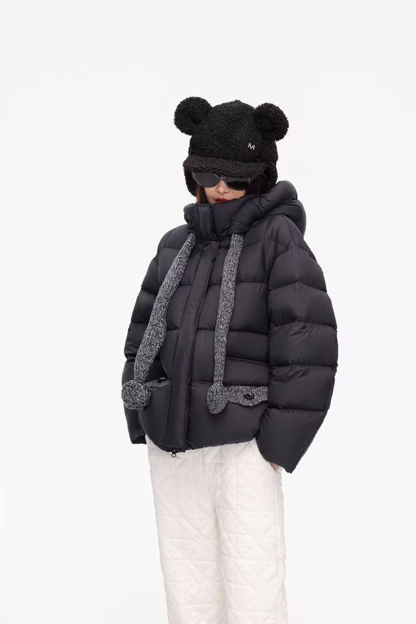 【撤柜折扣】不退不换~新国标90羊毛针织拼接羽绒服外套