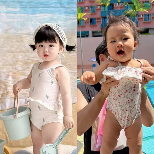 现货秒发 美国Rylee and Cru女童连体泳衣儿童游泳海马碎花正品