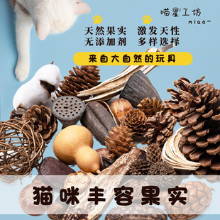 【9.9包邮】猫咪丰容果实干果玩具松果天然植物气味丰荣自嗨用品