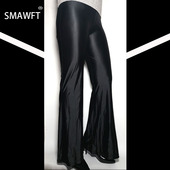 塑形形体高腰健美裤 SMAWFT光泽弹力微喇裤 跳舞垂感中腰阔腿长裤