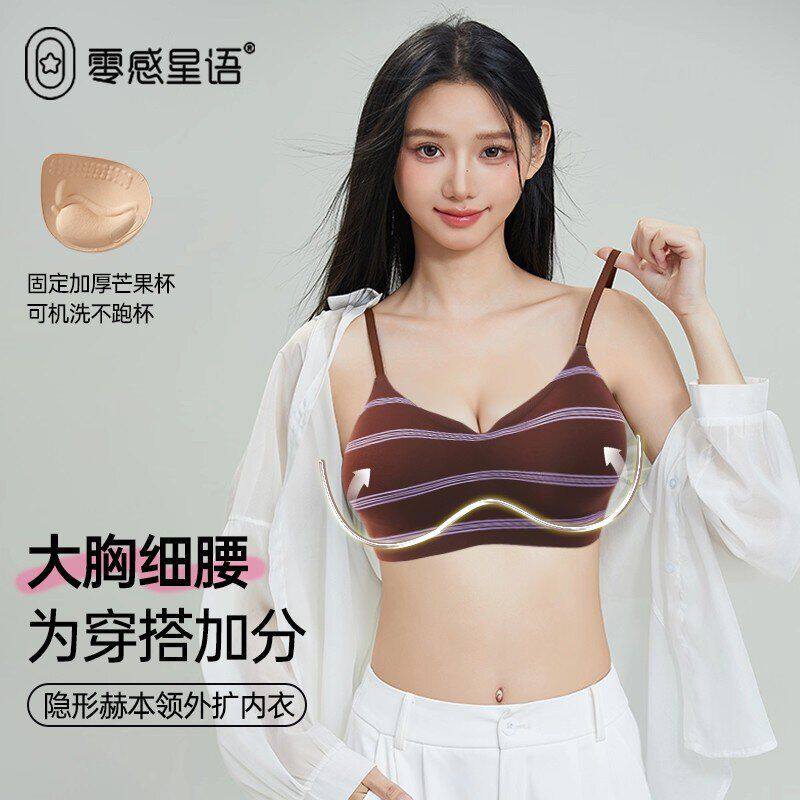 小胸聚拢内衣女漫画胸显大饱满有型收副乳防下垂提拉固定杯文胸罩