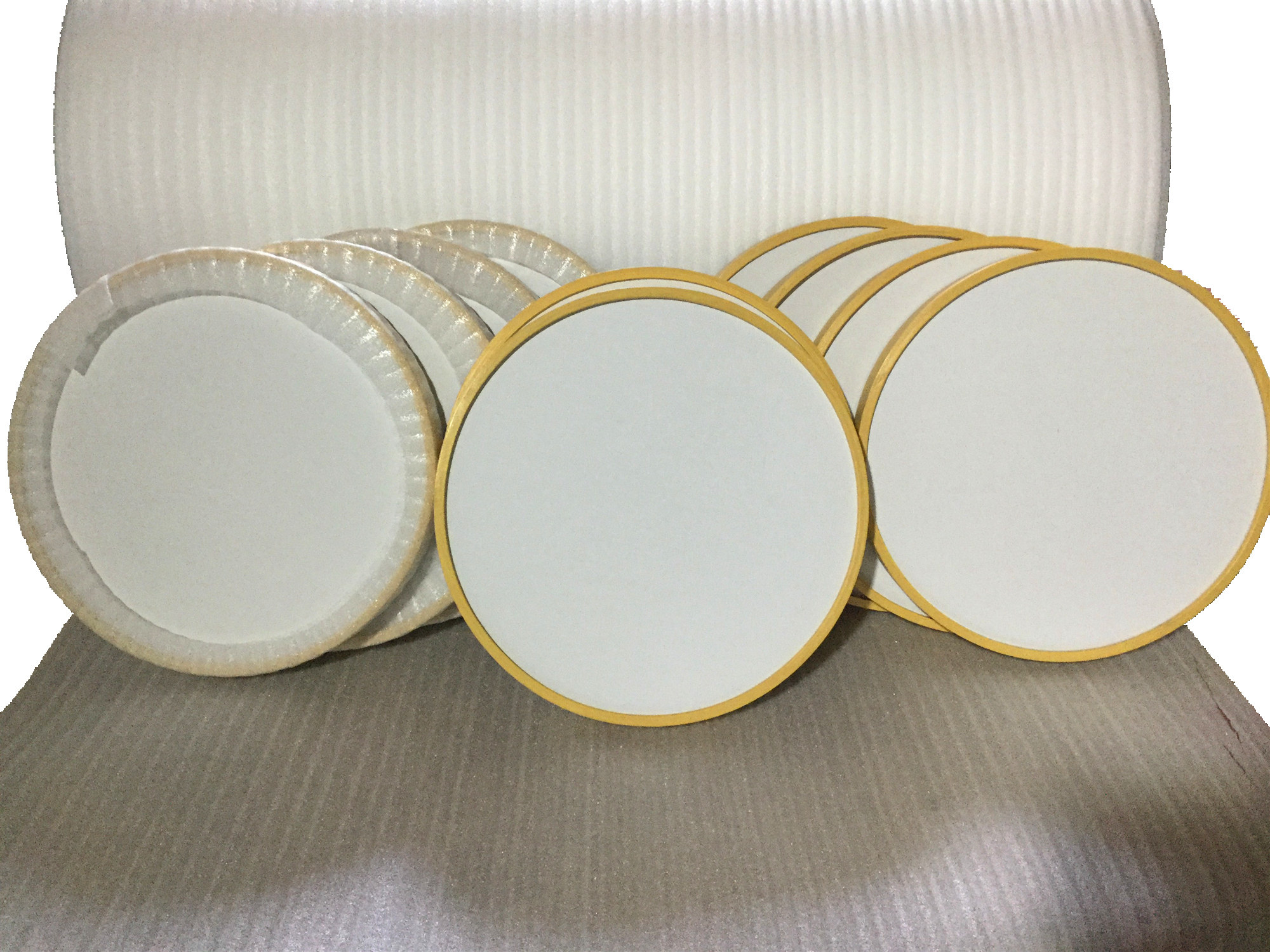 仿实木 圆形油画框亚麻布 圆形画框含油画内框 挂墙装饰外框