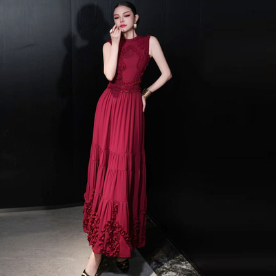 高端宴会礼服长裙收腰显瘦连衣裙