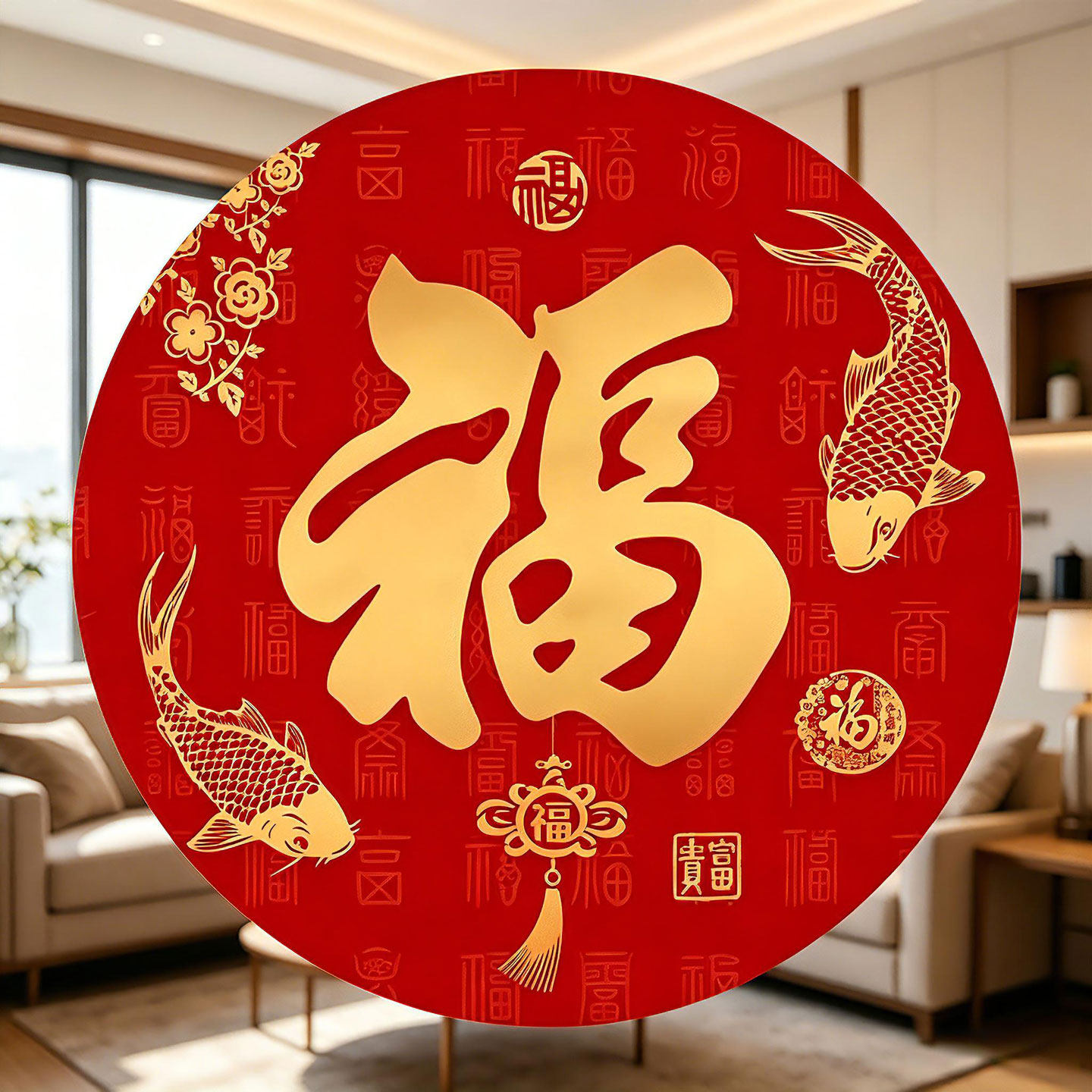 福字墙贴福字门贴入户门贴装饰乔迁新居冰箱贴柜子贴新年春节无痕
