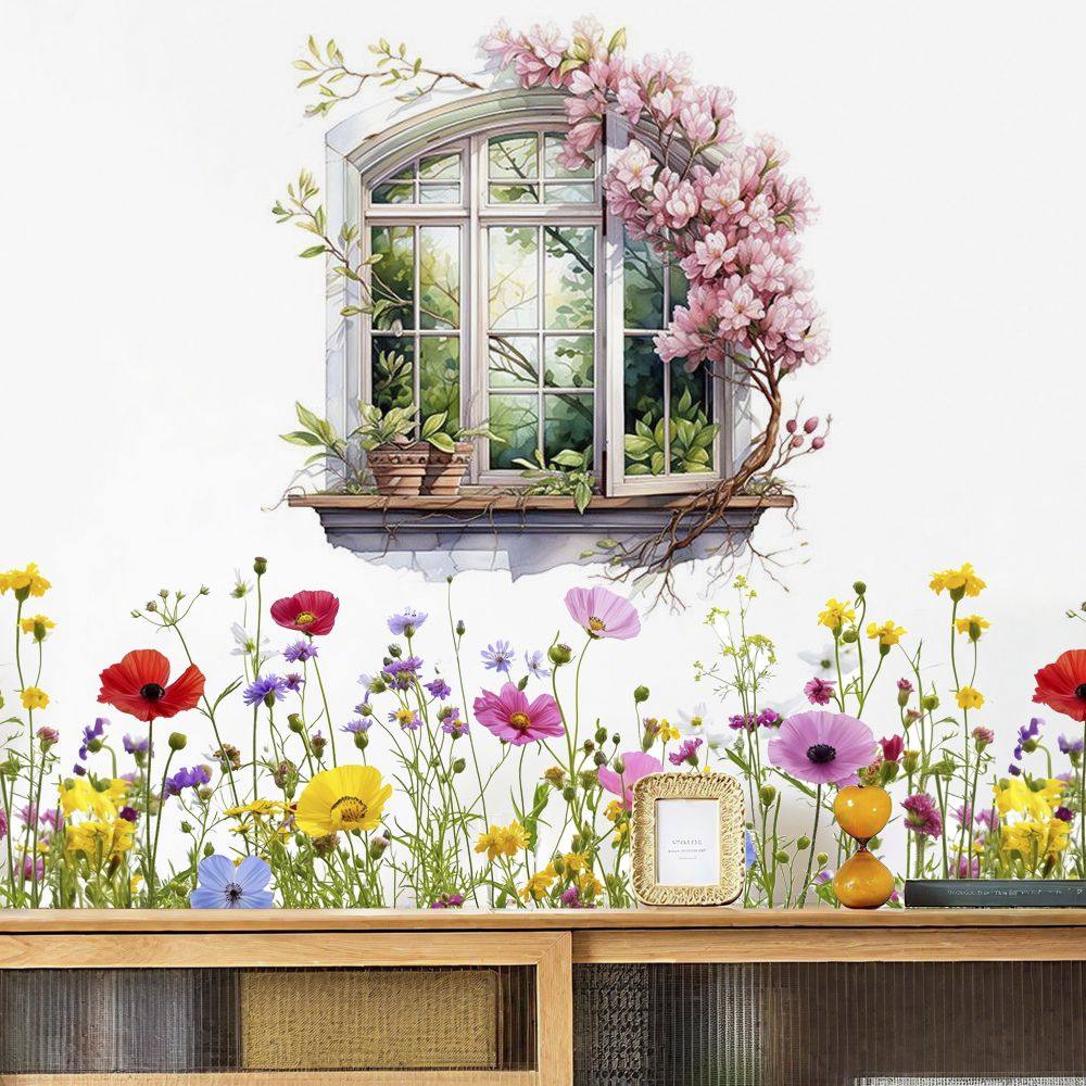寝室布置唯美清新仿真窗户风景墙壁装饰贴画房间客厅布置自粘贴纸,家居饰品,软装墙贴,淘宝优惠券,粉丝福利购,淘宝优惠卷