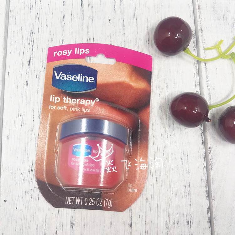 现货 Vaseline/凡士林润唇膏 7g 玫瑰花蕾味 柔滑修复保湿防干裂