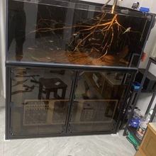 铝型材柜门鱼缸钢化玻璃门定制玻璃门鱼缸架无框玻璃门