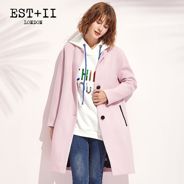 EST+II 艺诗 中长款单排扣 女式羊毛呢大衣 天猫优惠券折后¥319包邮(¥369-50)3色可选