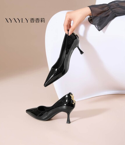 香香莉30625新款女鞋2025春秋季细跟高跟鞋女尖头浅口单鞋女