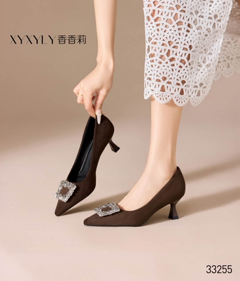 香香莉女鞋2026春季新款33255尖头细跟高跟鞋女百搭气质浅口单鞋