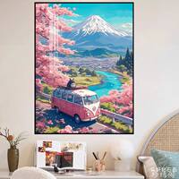 Totoro Travel 2026 New Style pasted diamond drawing square diamond Full diamond Miyazaki comic landscape Brick Dot Diamond Cross-stitch thumbnail 3