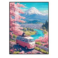 Totoro Travel 2026 New Style pasted diamond drawing square diamond Full diamond Miyazaki comic landscape Brick Dot Diamond Cross-stitch thumbnail 5