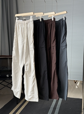 日系宽松工装裤女 伞兵裤廓形直筒防晒休闲裤脚口可调节483001