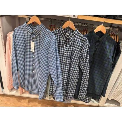 男装女装优质长绒棉格子衬衫长袖衬衣休闲纯棉476016/476014