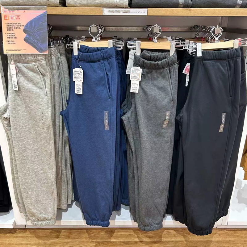 日单秋冬男女装仿羊羔绒休闲运动卫裤保暖加绒长裤463343