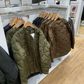 日系男女情侣款 高级轻型保暖内胆茄克白山弧形绗线羽绒服442562