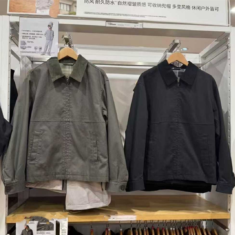 男女休闲拉链茄克外套短款底特津巴恩风翻领新款478230/480827