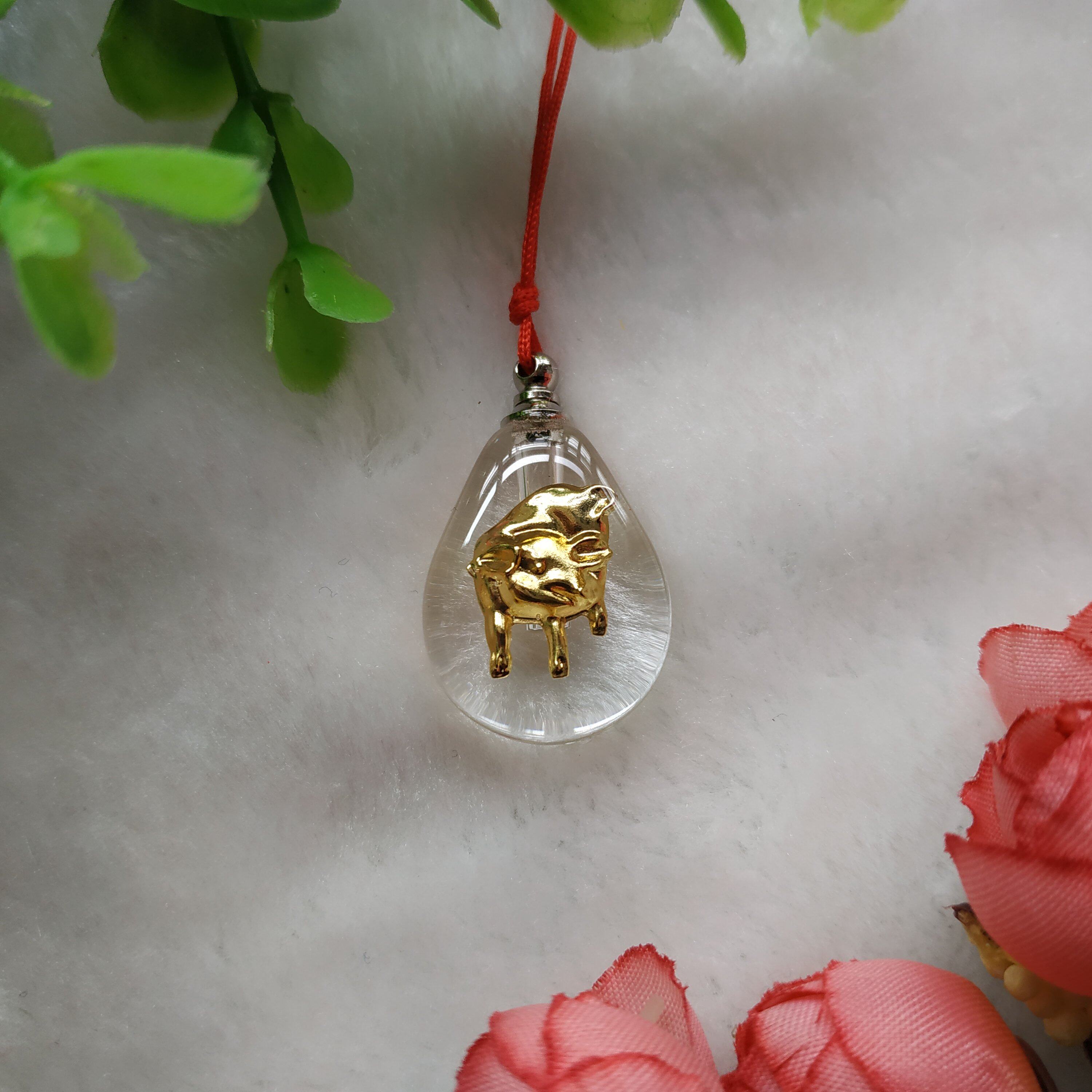 胎毛生肖水晶自己做吊坠