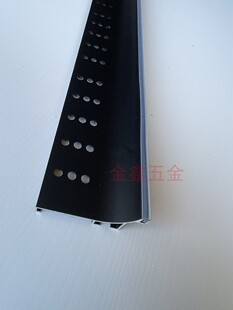 橱柜柜门铝合金专用L型带透气孔免拉手哑黑3米/支