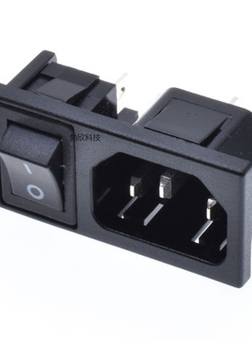 荣丰交流AC电源插座品字形二合一插座带黑色开关RF-2001 UL认证