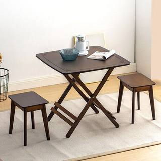 楠竹折叠小方桌子古韵茶桌简易中式家用吃饭桌正方形实木桌经济型