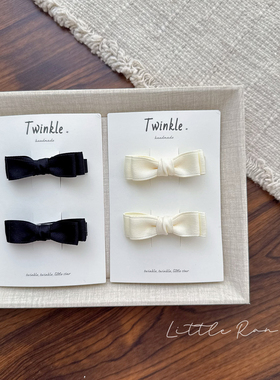 Little Ran气质蝴蝶结发饰儿童全包夹简约女童甜美可爱宝宝头饰